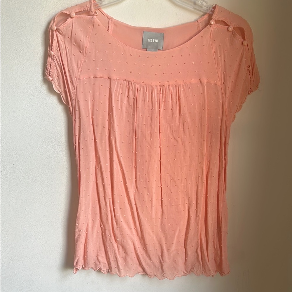 Maeve peach Cap Sleeve top